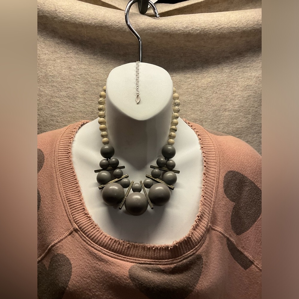 Gray wooden beads